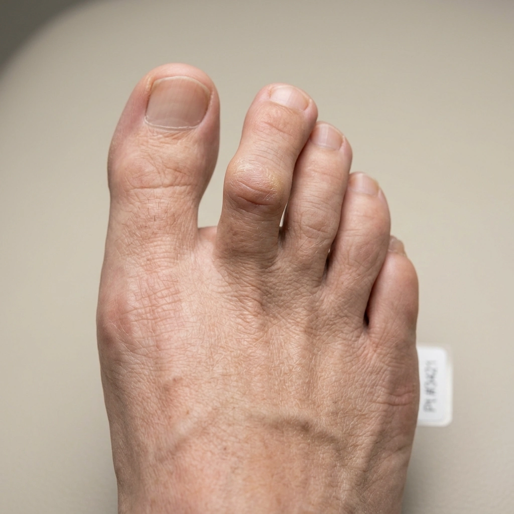 Realistic clinical photograph showing a hammertoe deformity - Podiatry Group of Georgia